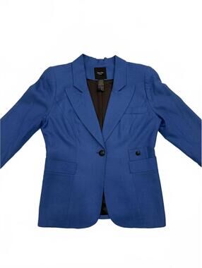 Smythe Pintuck Blazer – Cobalt Blue – Size 12 – Gold Crest Buttons – Retail $895